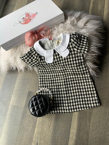 Black and Ivory Houndstooth Dress